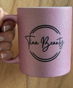Alternative view of Taza glitter ROSA