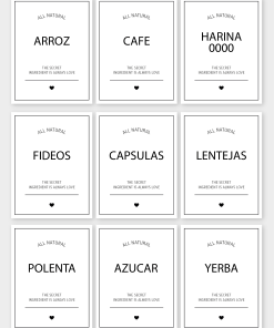 Etiquetas para frascos de cocina x 9