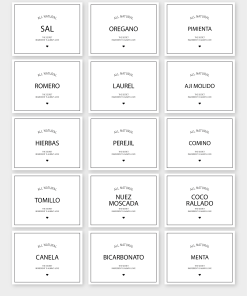 Etiquetas para frascos de cocina x 15