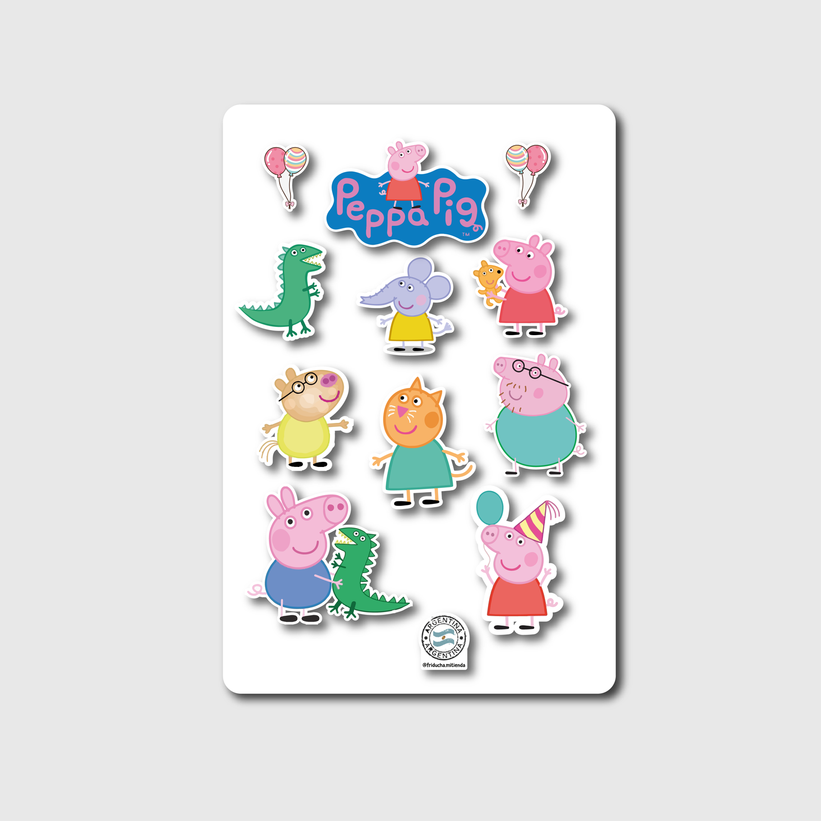 PLANCHA DE STICKERS PEPPA PIG