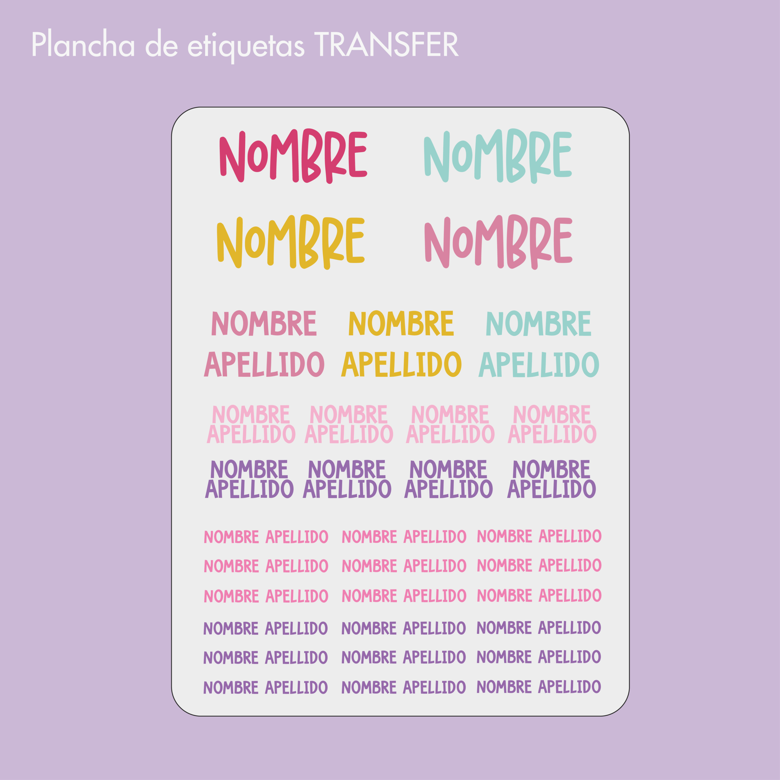 Etiquetas transfer 2