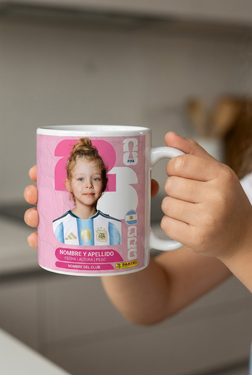 Taza Ceramica Rosa - FIGURITA MUNDIAL 2026 - Imagen 2