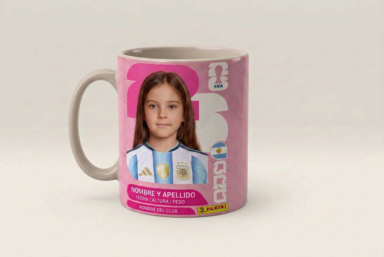Taza Ceramica Rosa - FIGURITA MUNDIAL 2026 - Imagen 3