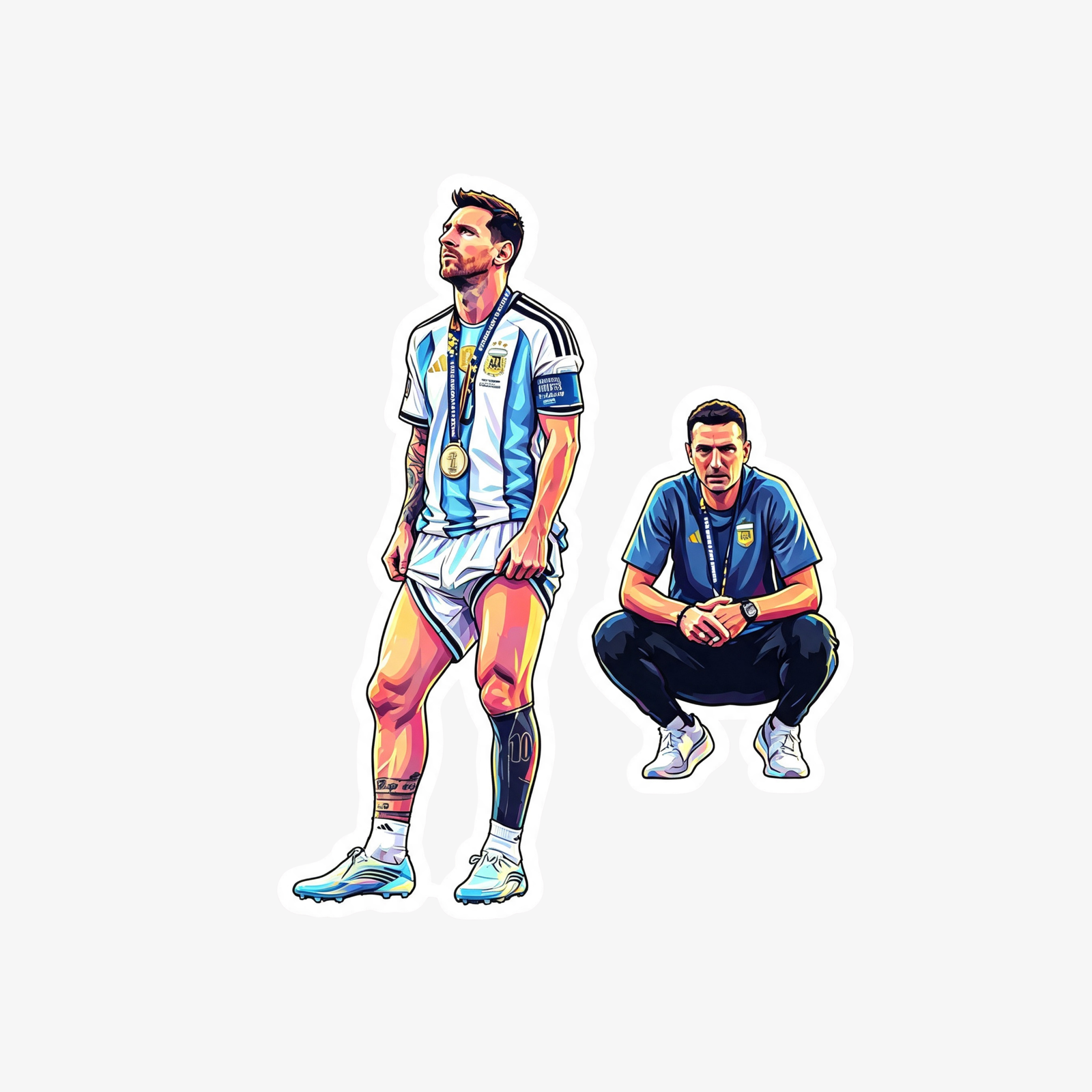 STICKER MESSI-SCALONI FINAL